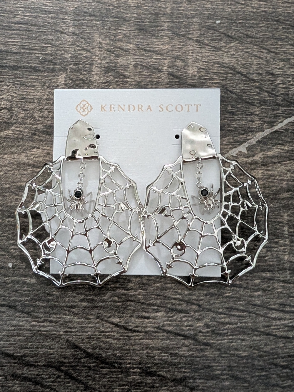 Kendra Scott Silver Spiderweb Drop Earrings